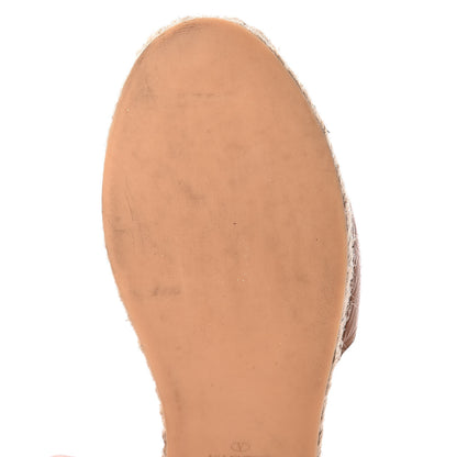 Valentino Garavani Grained Calfskin Rockstud Ankle Wrap Espadrille Flats 37 Cognac 12 of 17