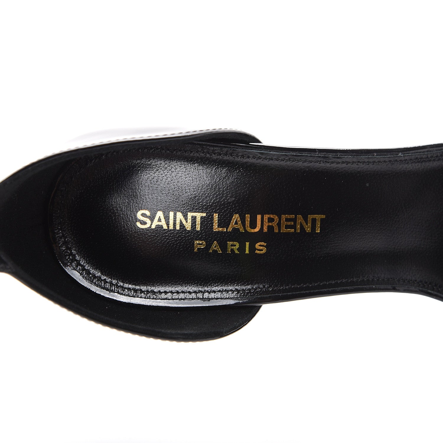 Saint Laurent Patent Calfskin Opyum 110 Sandals 36.5 Black Gold 6 of 10