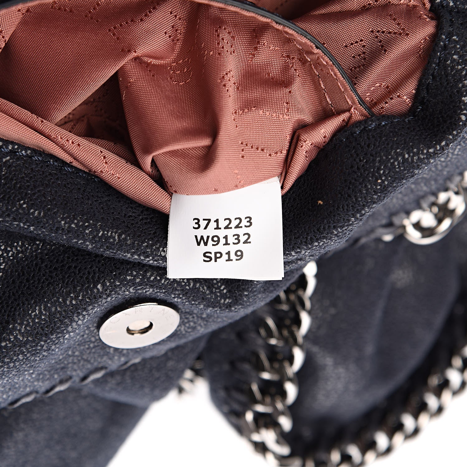 Stella McCartney Shaggy Deer Mini Falabella Fold Over Navy 7 of 10