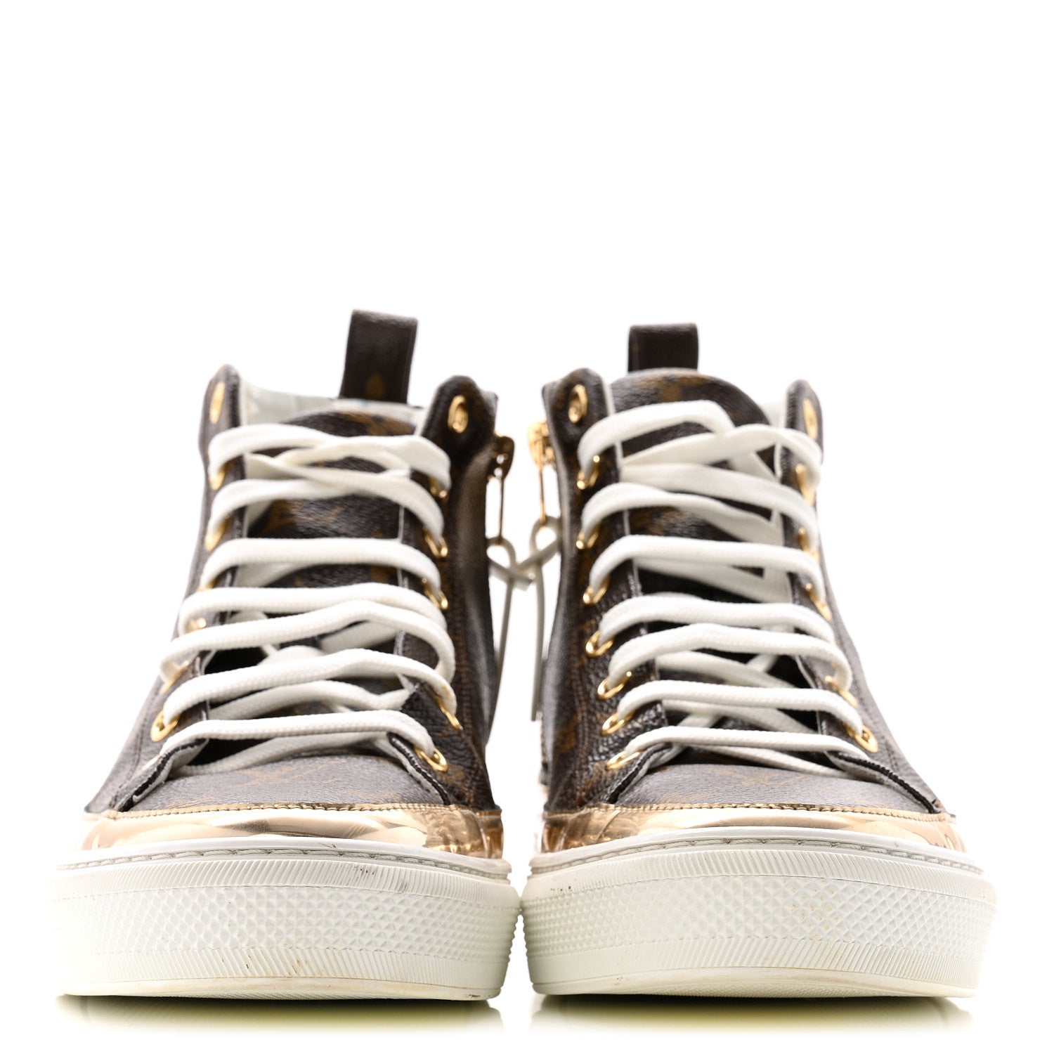 Louis Vuitton Patent Monogram Stellar Sneaker Boots 38.5 Gold 3 of 8