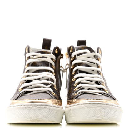 Louis Vuitton Patent Monogram Stellar Sneaker Boots 38.5 Gold 3 of 8