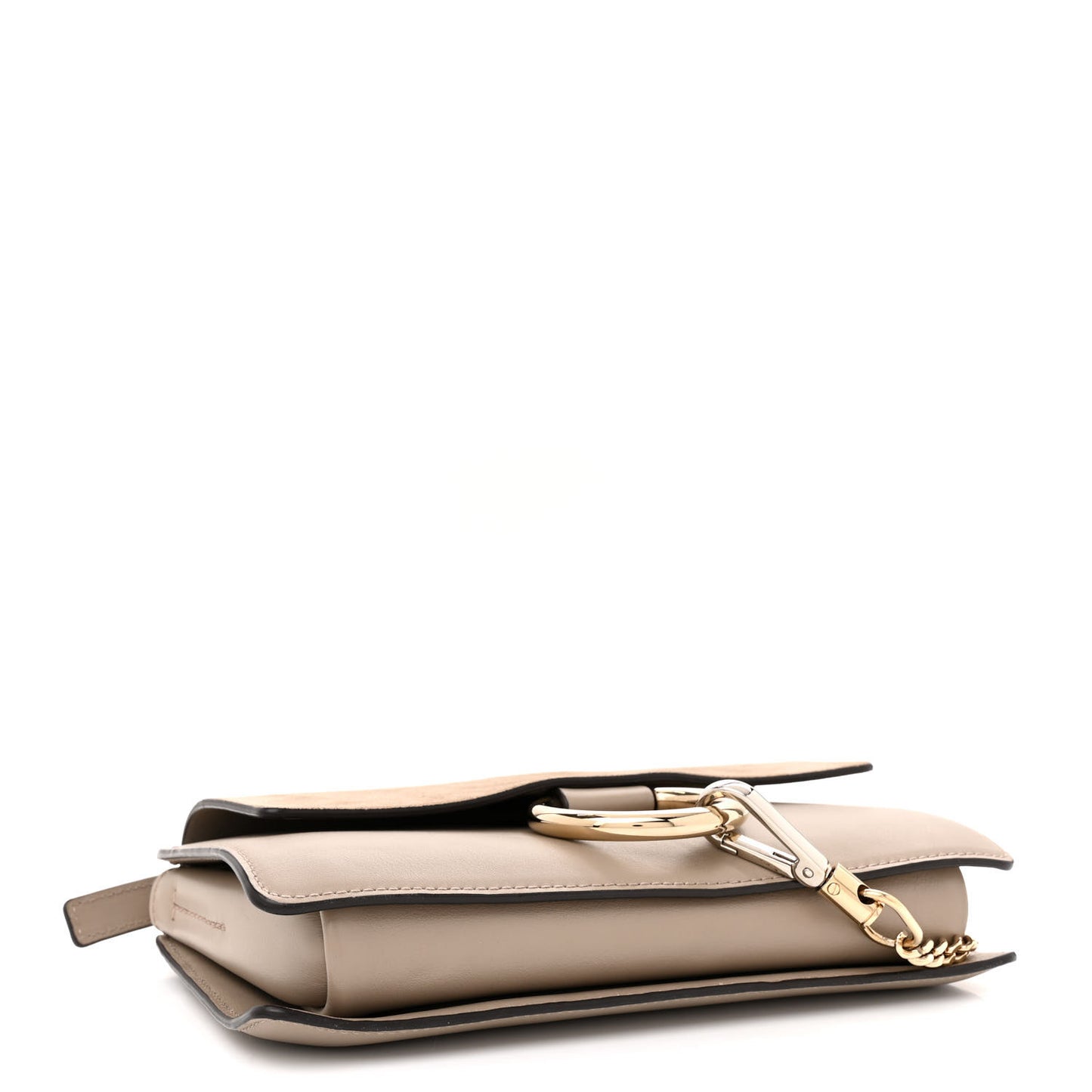 Suede Calfskin Small Faye Shoulder Bag Motty Grey