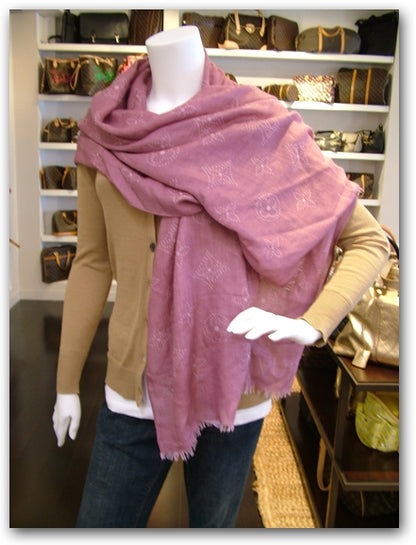 Louis Vuitton Mahina Shawl Violet Cashmere/Silk Scarf 2 of 10