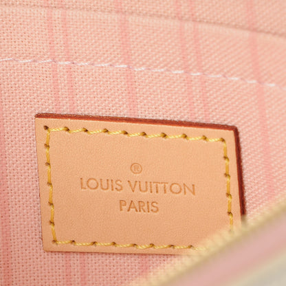 Louis Vuitton Damier Azur Neverfull MM GM Pochette Rose Ballerine 6 of 8