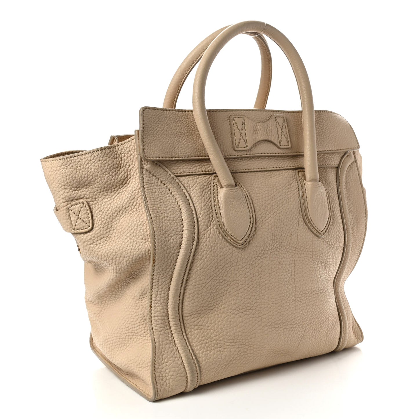 Drummed Calfskin Mini Luggage Dune