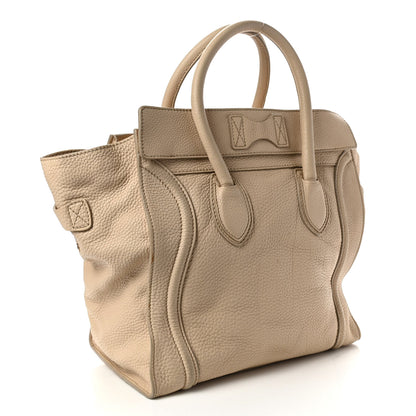 Celine Drummed Calfskin Mini Luggage Dune 2 of 7