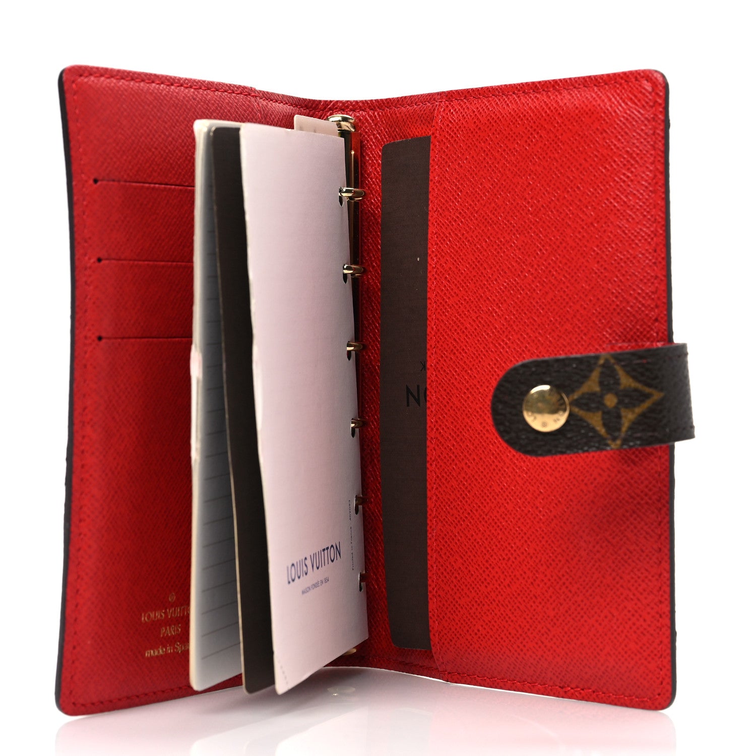Louis Vuitton Monogram Groom Small Ring Agenda Cover Red 5 of 7