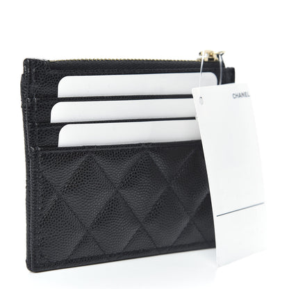 Chanel Caviar Quilted CC Zip Card Holder Black 3 of 8