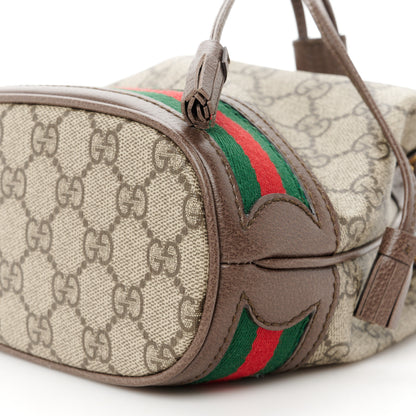 Gucci GG Supreme Monogram Web Mini Ophidia Bucket Bag Brown 9 of 10