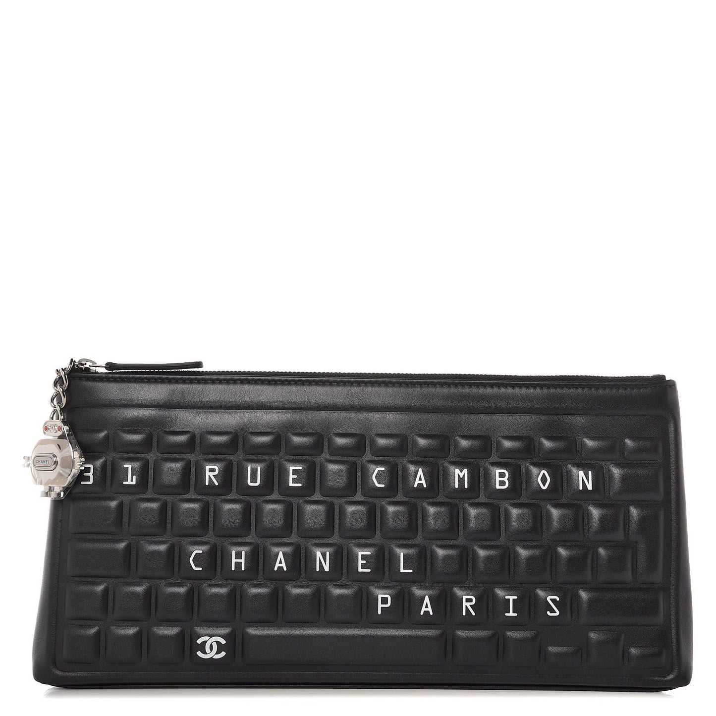 Metallic Calfskin Keyboard Pouch Black