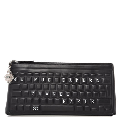 Chanel Metallic Calfskin Keyboard Pouch Black 1 of 8