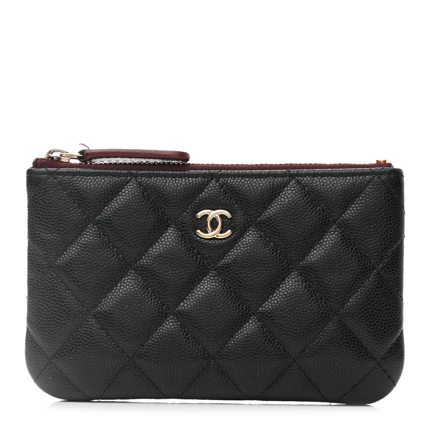 Caviar Quilted Small Cosmetic Case Black