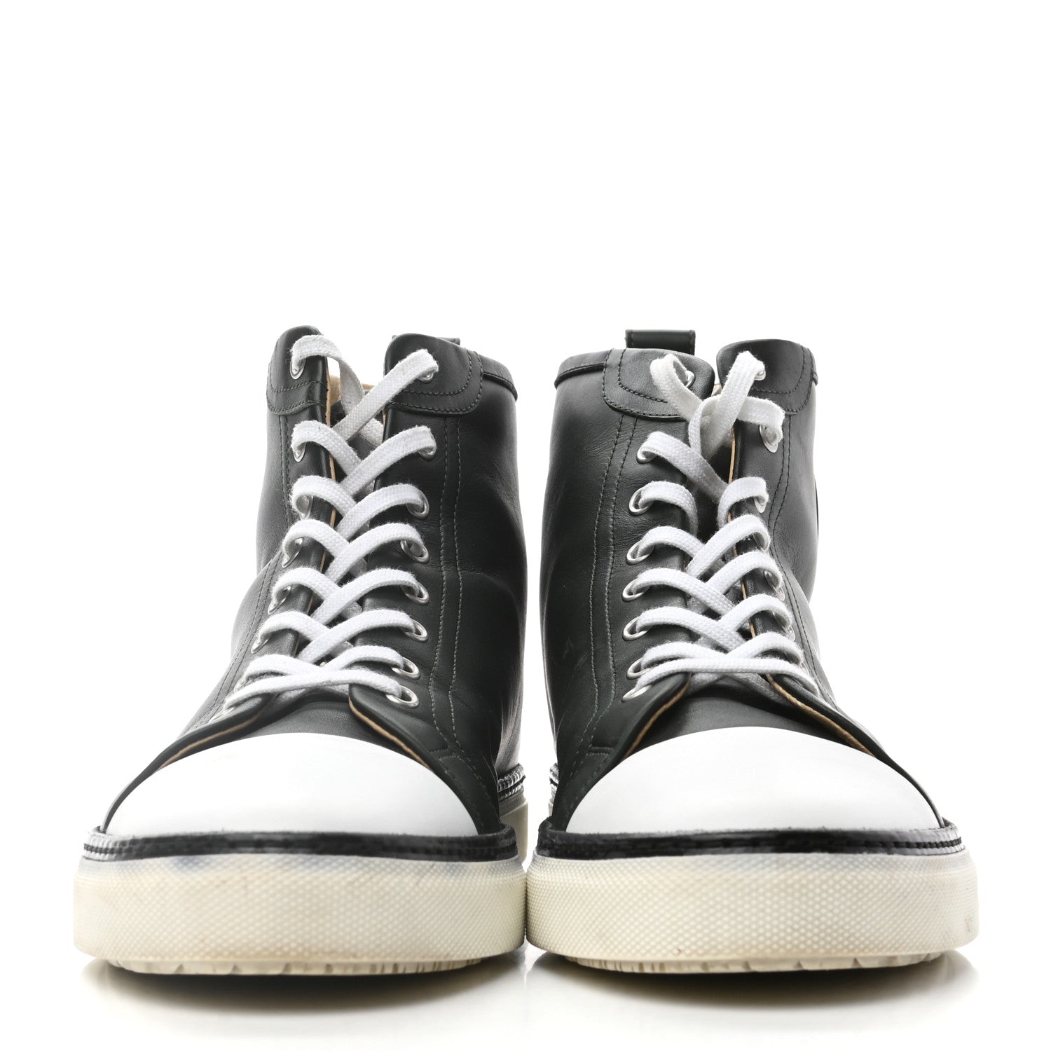 Hermes Calfskin Mens Jimmy High Top Sneakers 42.5 Green 2 of 9
