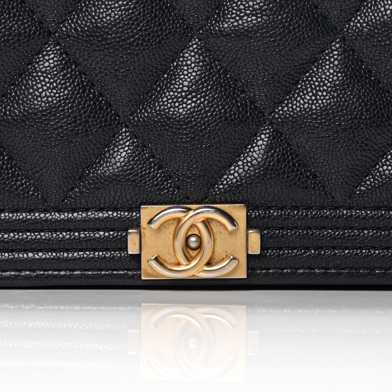 Chanel Caviar Quilted Boy Wallet On Chain WOC Navy 6 of 6