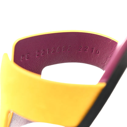 Hermes Suede Goatskin Oran Sandals 37 Jaune Topaze 37 Jaune Topaze 7 of 9