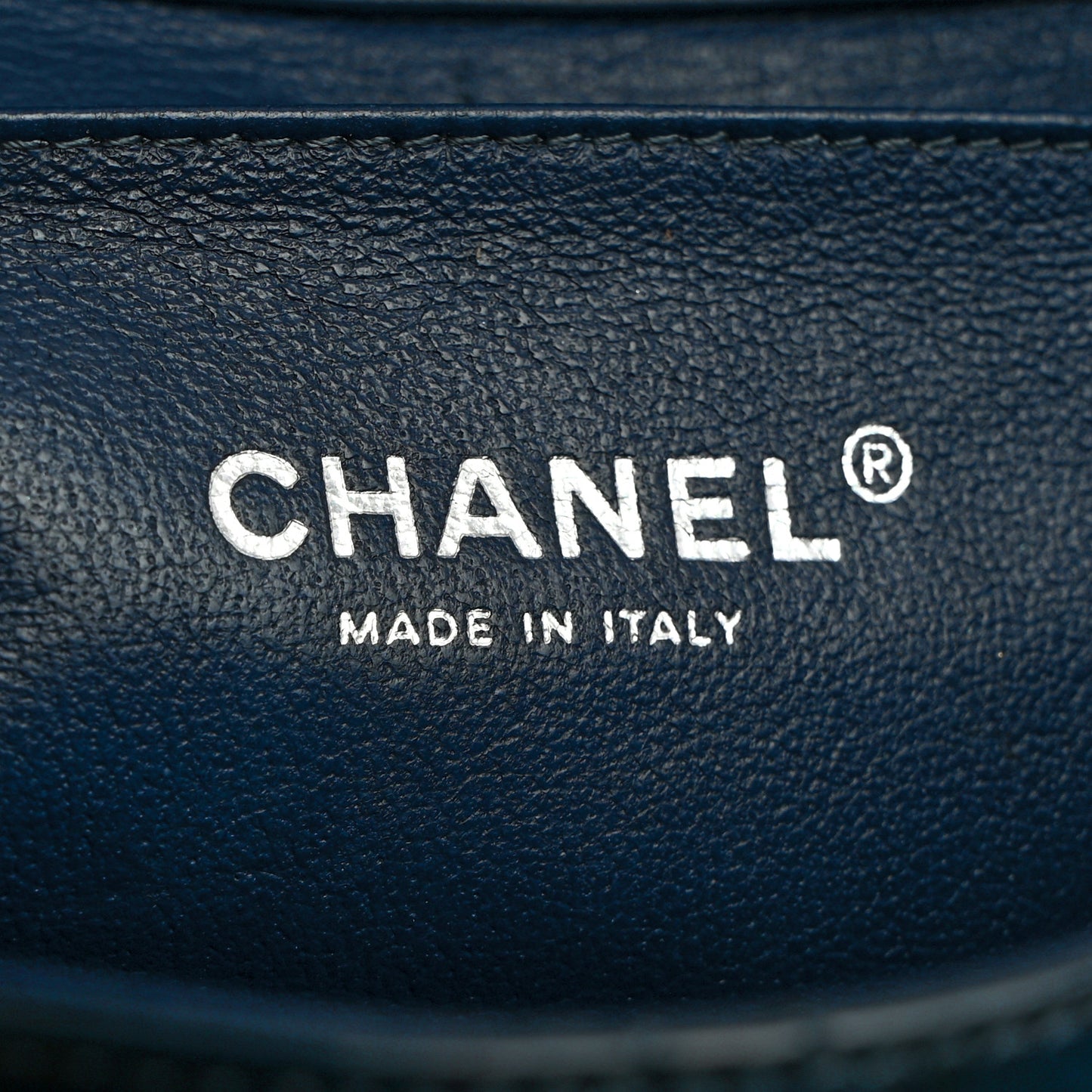 Patent Quilted Clutch with Chain Flap Blue