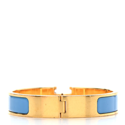Hermes Narrow Enamel Clic Clac H Bracelet Bleu Azure 3 of 4