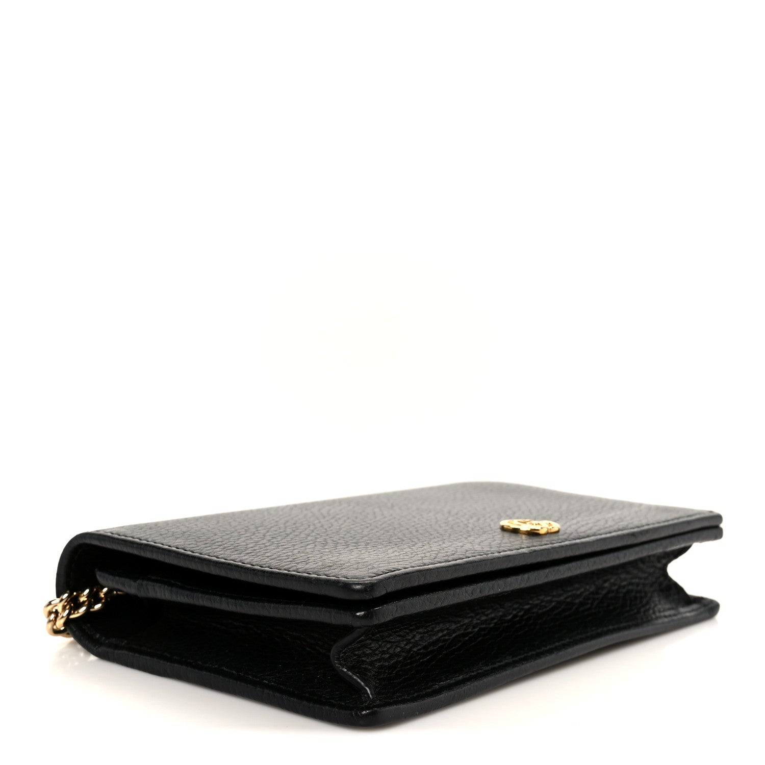 Gucci Calfskin Mini GG Marmont Chain Wallet Black 4 of 13