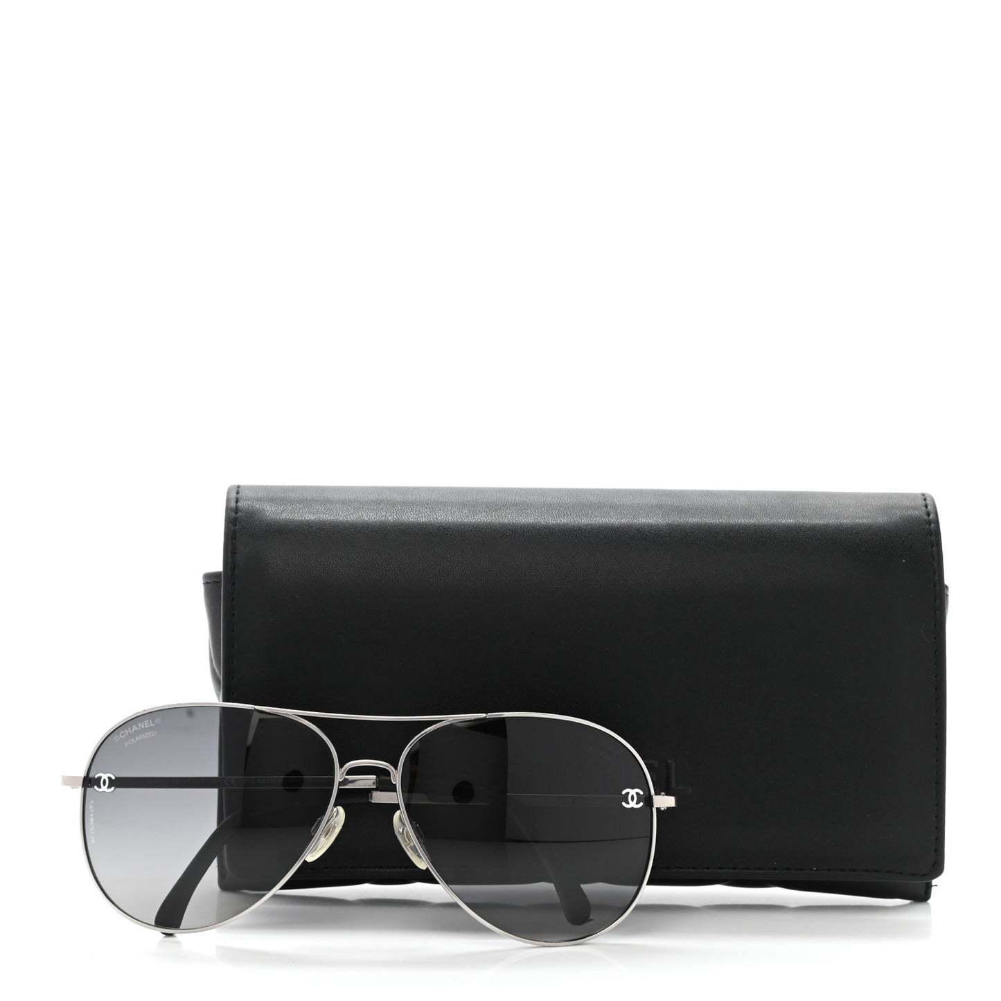 Metal Polarized Aviator CC Sunglasses 4189-T-Q Silver