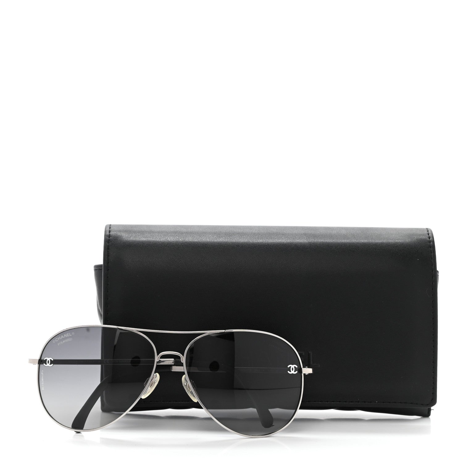 Chanel Metal Polarized Aviator CC Sunglasses 4189-T-Q Silver 8 of 10