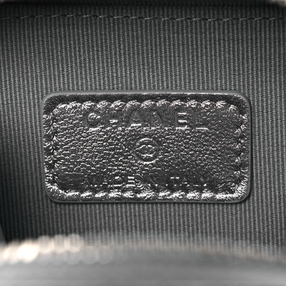 Chanel Gradient Metallic Lambskin Quilted Coco Punk Cube Clutch With Chain Silver Black 6 of 12