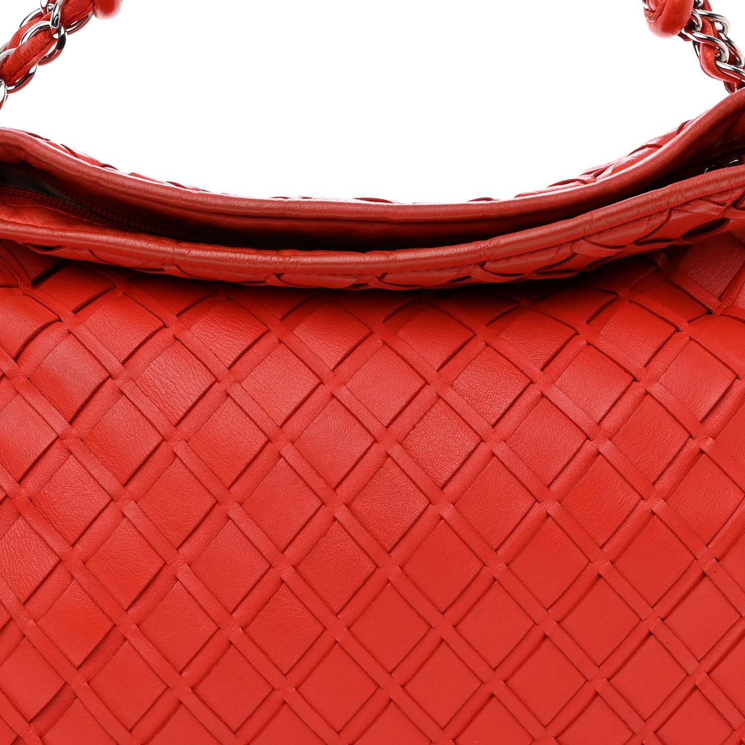 Chanel Lambskin Woven Medium Ultimate Soft Sombrero Hobo Red 8 of 11