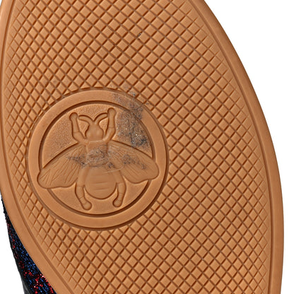 Gucci Lurex Calfskin Web GG Monogram Womens Falacer Sneakers 38 Iridescent Blue Iridescent Red Silver 8 of 10