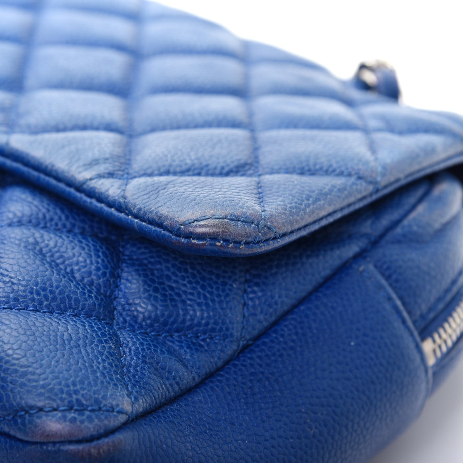 Chanel Caviar Quilted Jumbo Easy Flap Blue 25 of 35