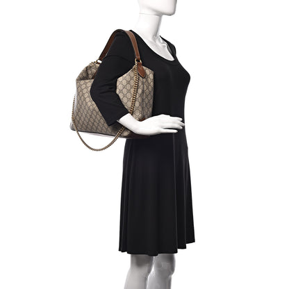 Gucci GG Supreme Monogram Large Linea A Hobo Light Brown 2 of 11