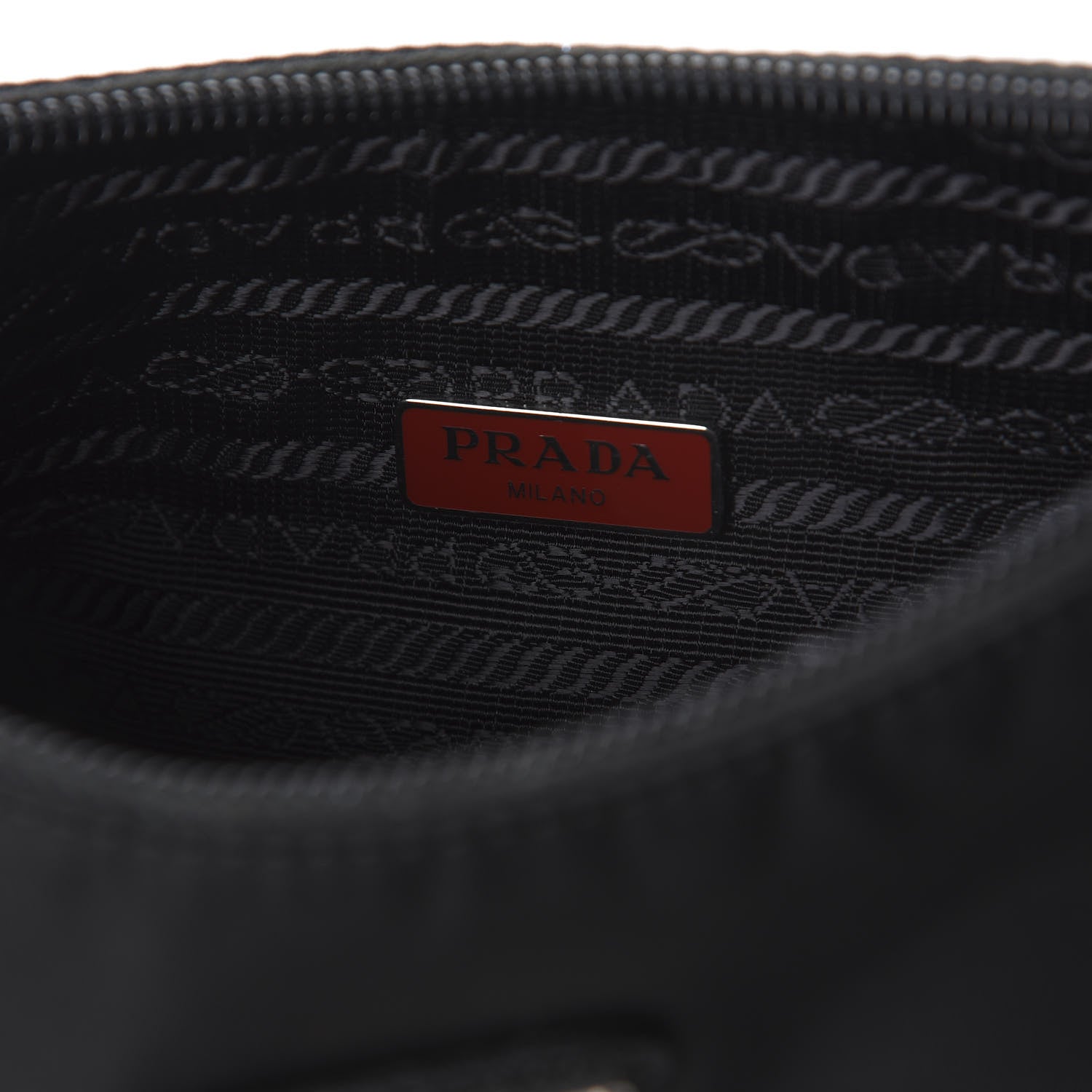 Prada Tessuto Nylon Saffiano Lunar New Year Mini Re-Edition 2000 Bag Black Fuoco 8 of 11