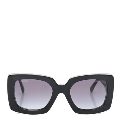Chanel Acetate Rectangle Sunglasses 5435 Black 2 of 7