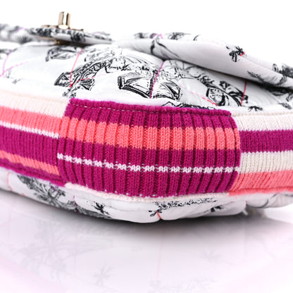 Chanel Nylon Knit Coco Neige Snowflake Small Flap White Pink 9 of 11