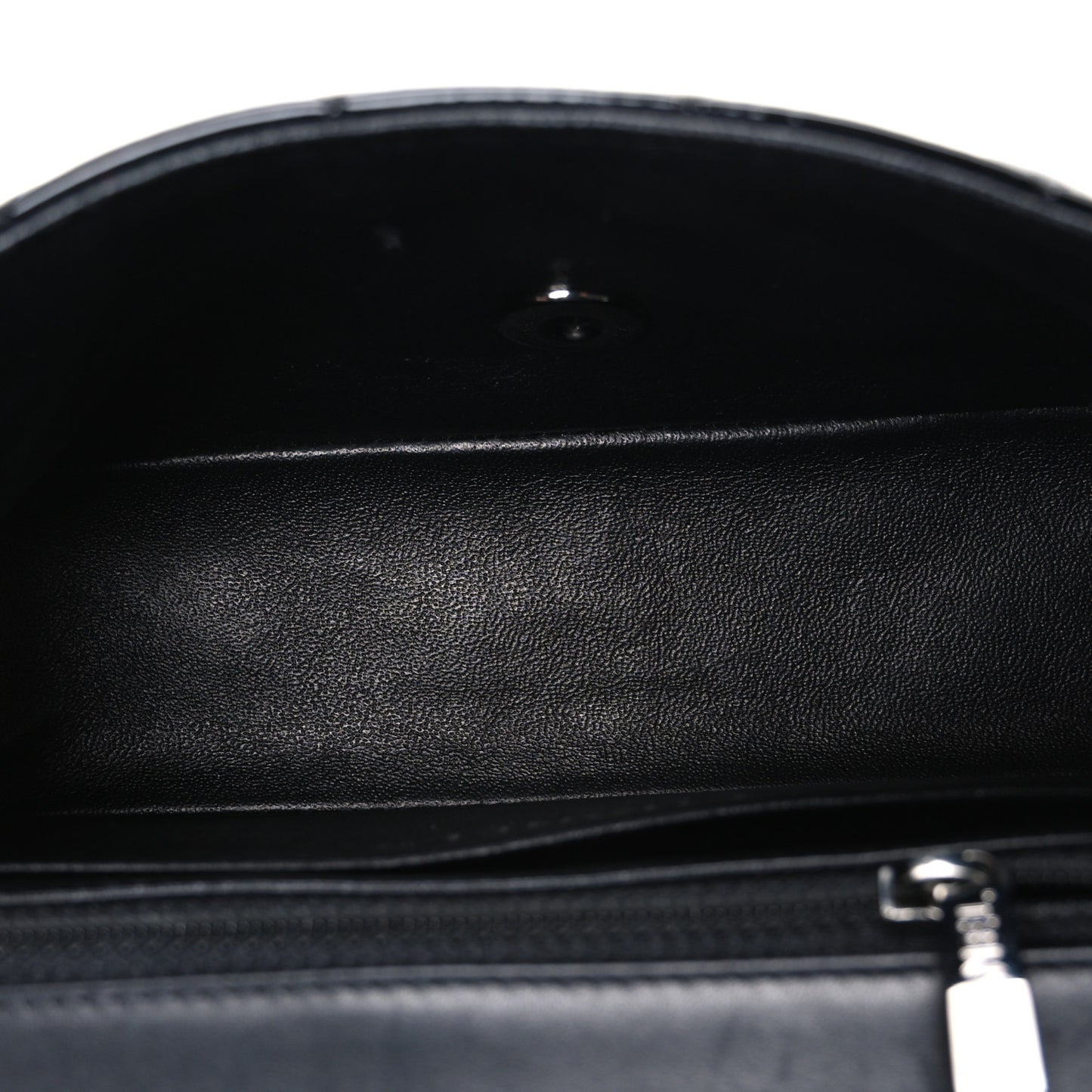 Patent Calfskin Quilted Mini Rectangular Flap Black