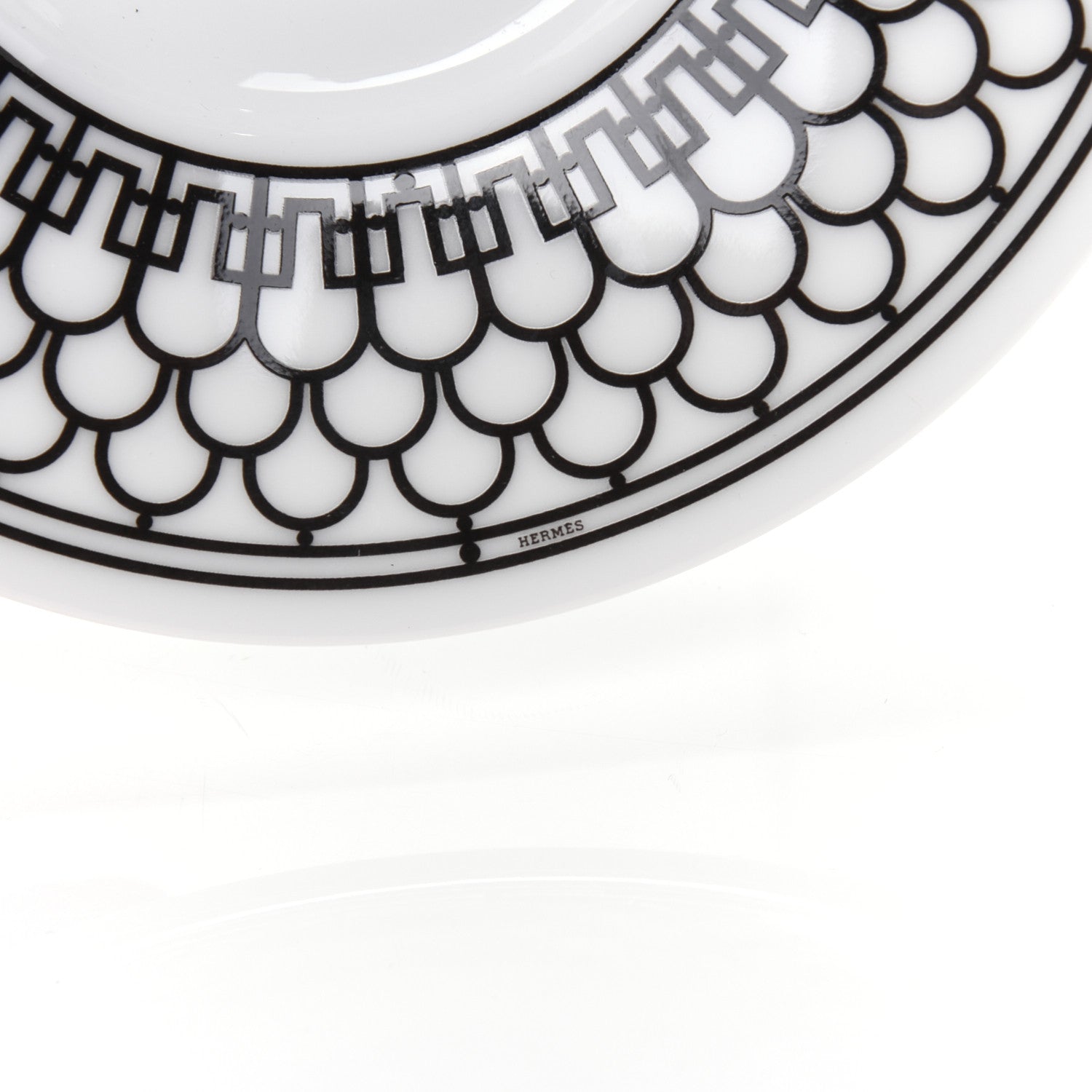 Hermes Porcelain H Deco Coffee Cup And Saucer Set Of 2 Black 8 of 9