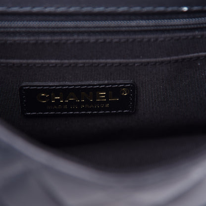 Chanel Calfskin Quilted Small Strap Into Flap Bag Black Brown 6 of 11