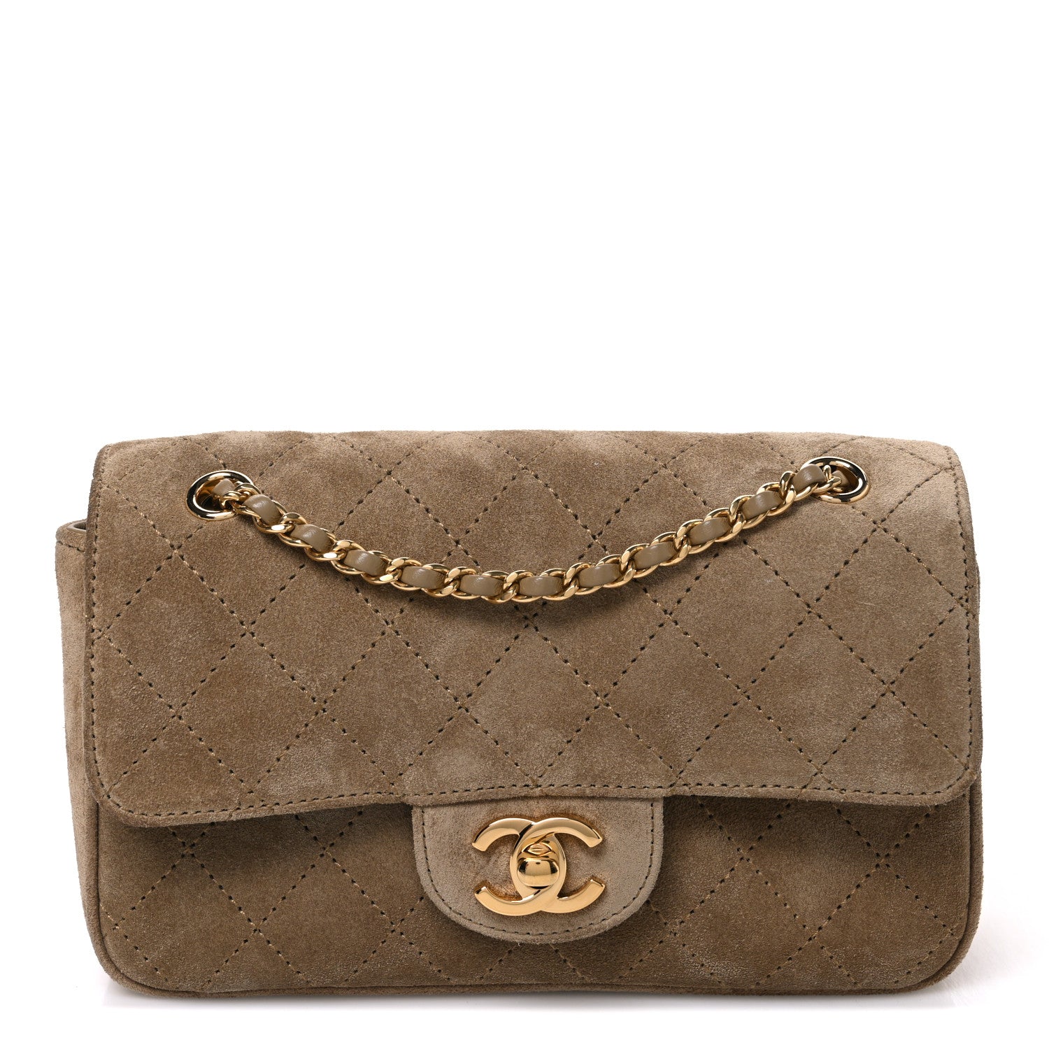 Chanel Suede Calfskin Mini Souplissimo Flap Dark Beige 1 of 11