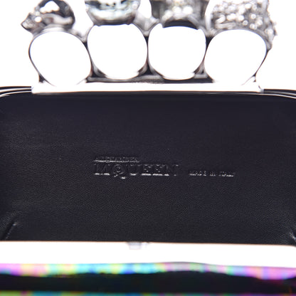 Alexander McQueen Patent Skull Knuckle Oil Slick Duster Box Clutch Multicolor 6 of 11