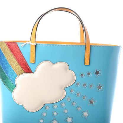 Gucci Calfskin Childrens Rainbow Tote Blue 7 of 9