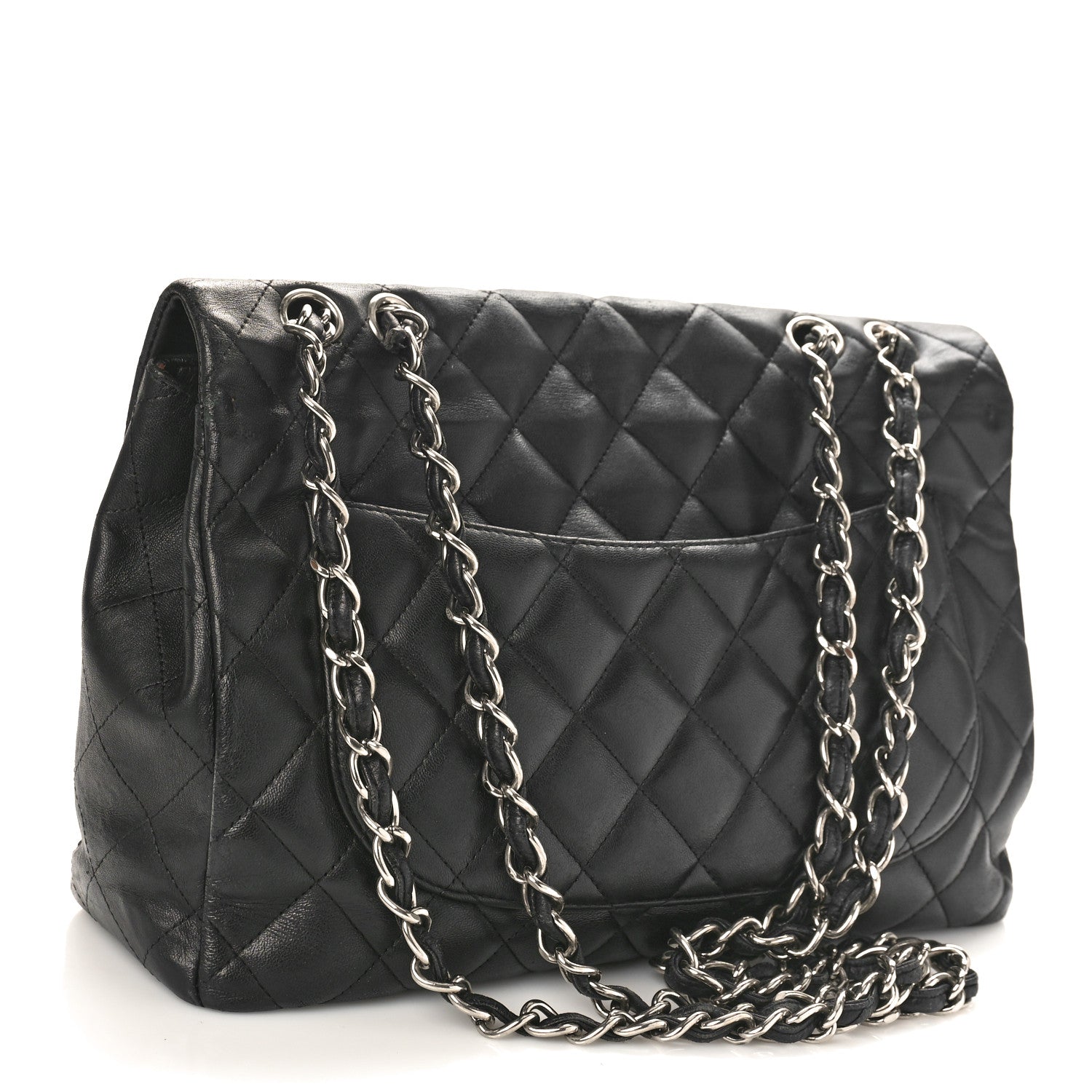 Chanel Lambskin Quilted Jumbo Single Flap Black 2 of 11