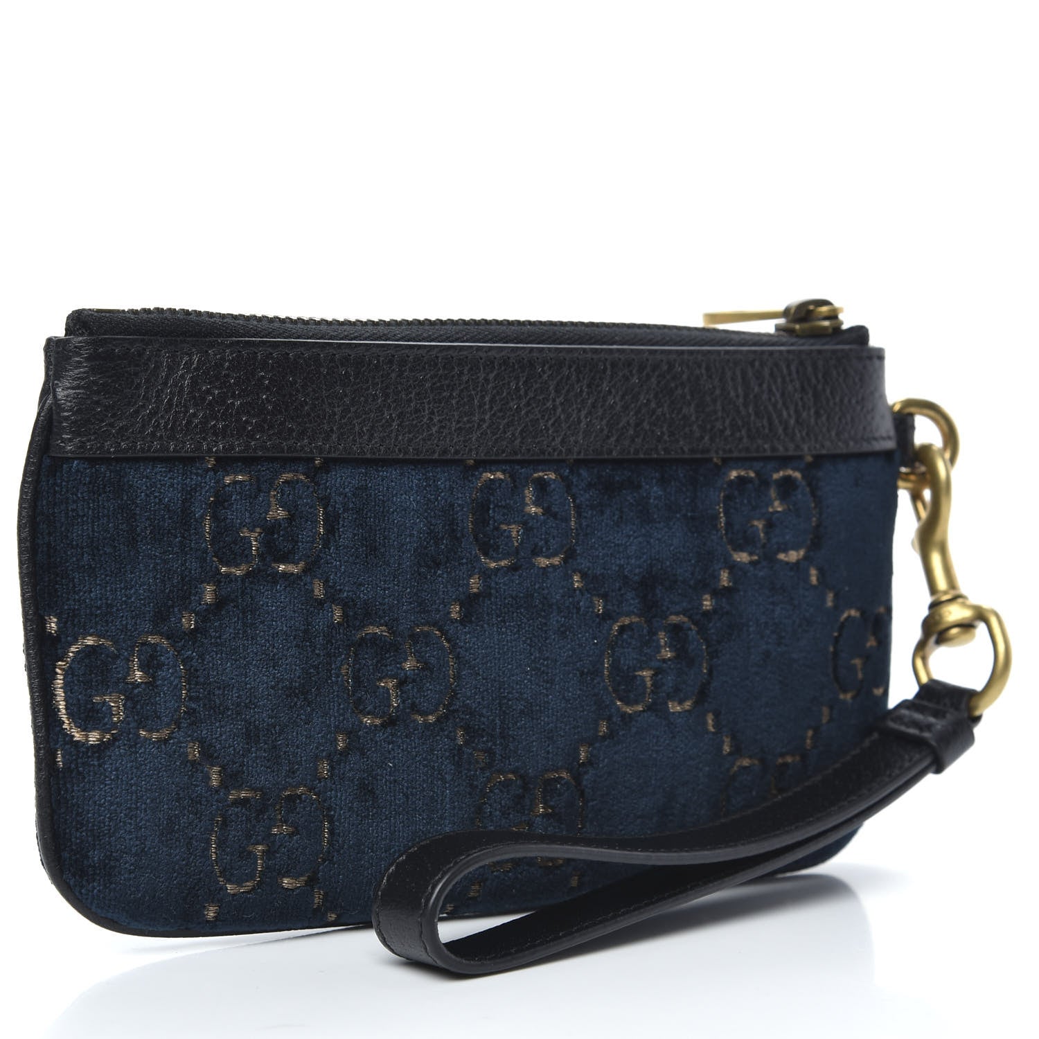 Gucci Velvet GG Monogram Textured Calfskin Web Smartphone Case Blue Beige Black 3 of 7