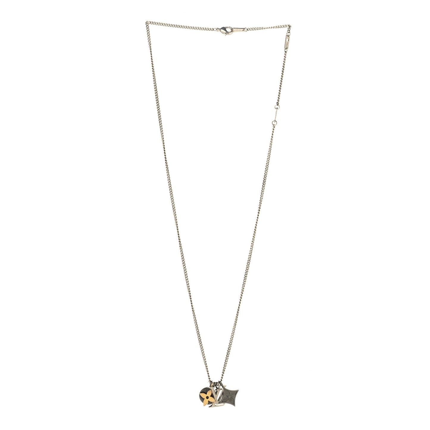 Metal LV Instinct Necklace Silver Gold