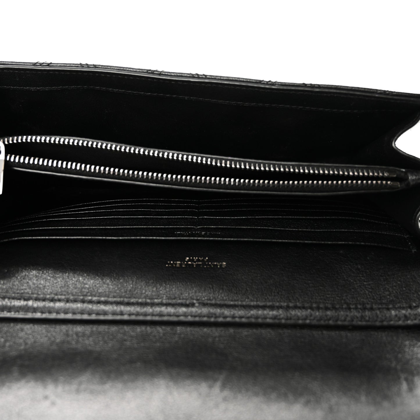 Lambskin Diamond Quilted Becky Chain Wallet Black