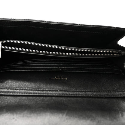 Saint Laurent Lambskin Diamond Quilted Becky Chain Wallet Black 6 of 17