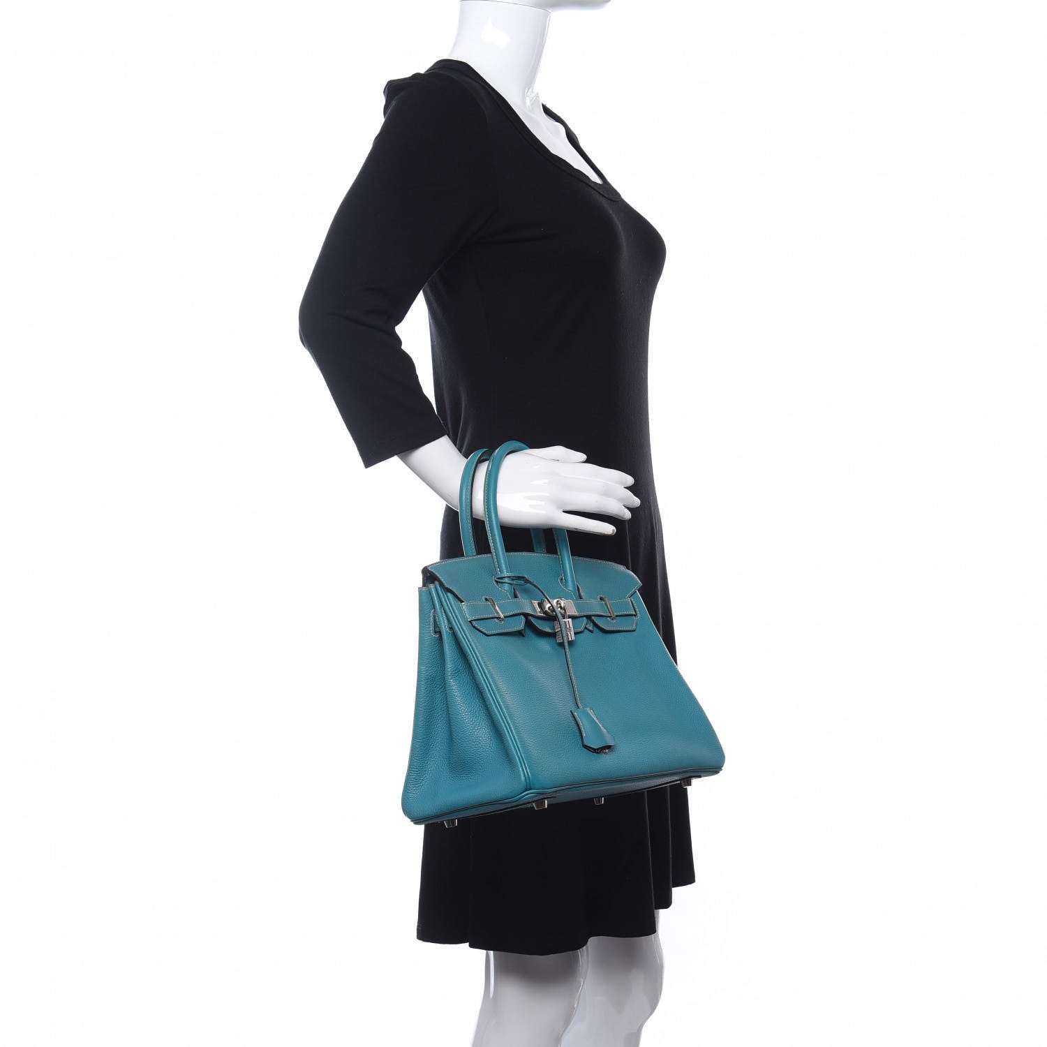 Hermes Taurillon Clemence Birkin 30 Blue Jean 2 of 46