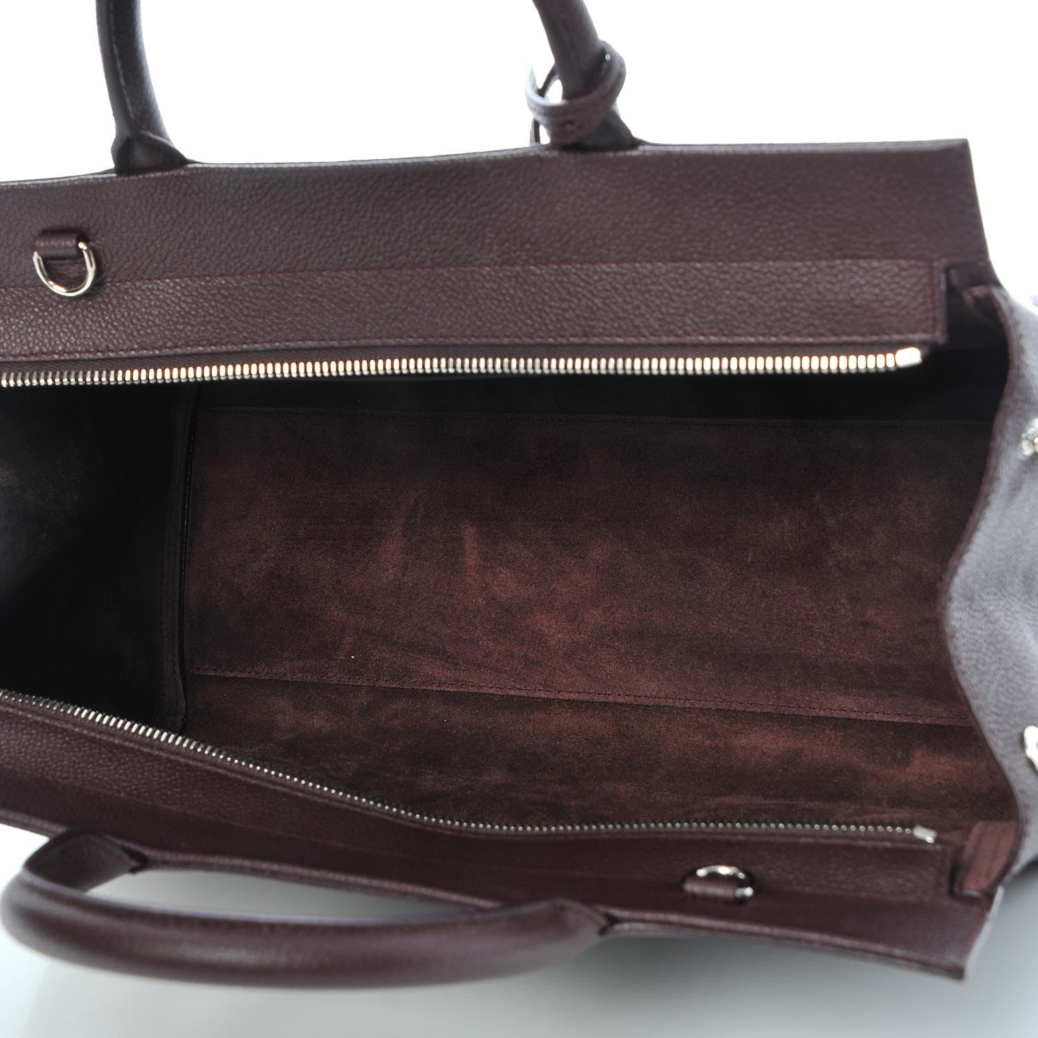 Saint Laurent Grained Calfskin Small Cabas Rive Gauche Amaranto 5 of 7