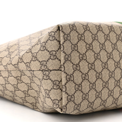 Gucci GG Supreme Monogram Textured Calfskin Web Medium Ophidia Shopping Tote Beige Ebony New Acero 9 of 10