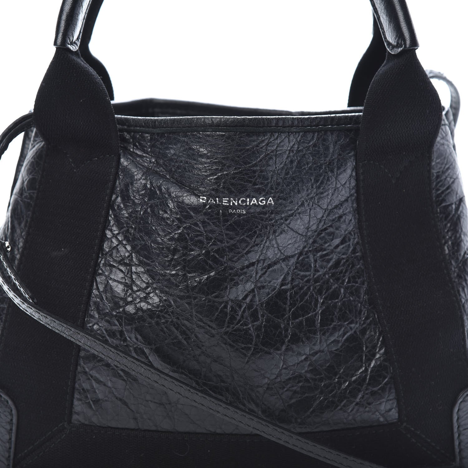 Balenciaga Agneau Stadio Ruban Viscose Navy Cabas Tote XS Black 8 of 12