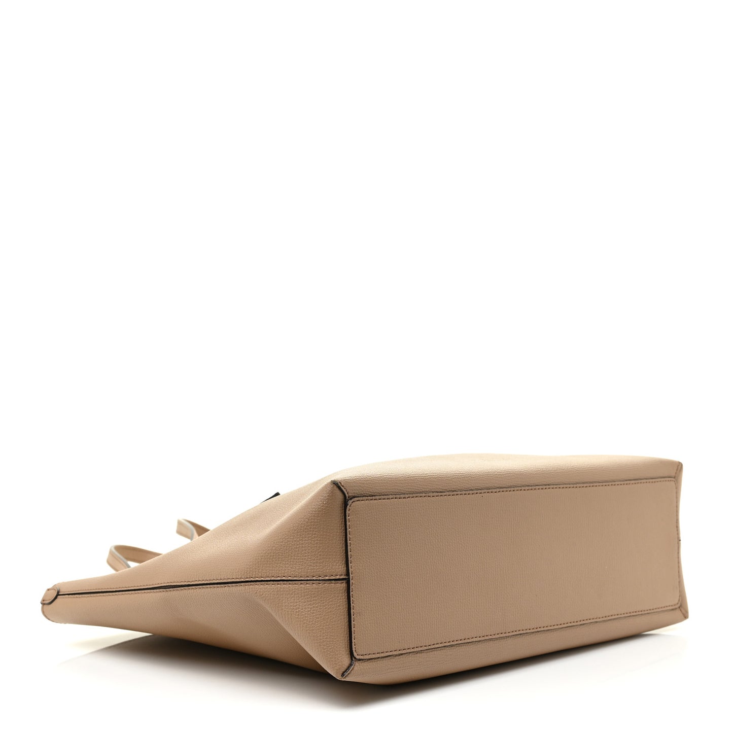 Grainy Calfskin Haymarket Check Medium Reversible Tote Camel