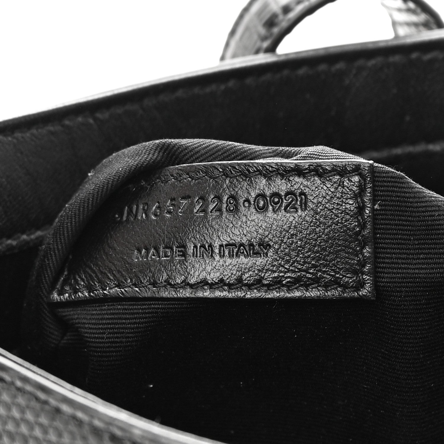 Saint Laurent Calfskin Lizard Embossed LE 5 A 7 Hobo Black 7 of 10