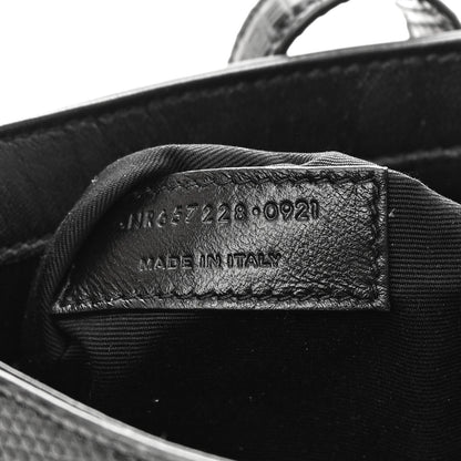 Saint Laurent Calfskin Lizard Embossed LE 5 A 7 Hobo Black 7 of 10
